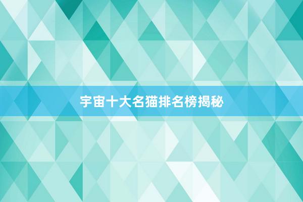 宇宙十大名猫排名榜揭秘